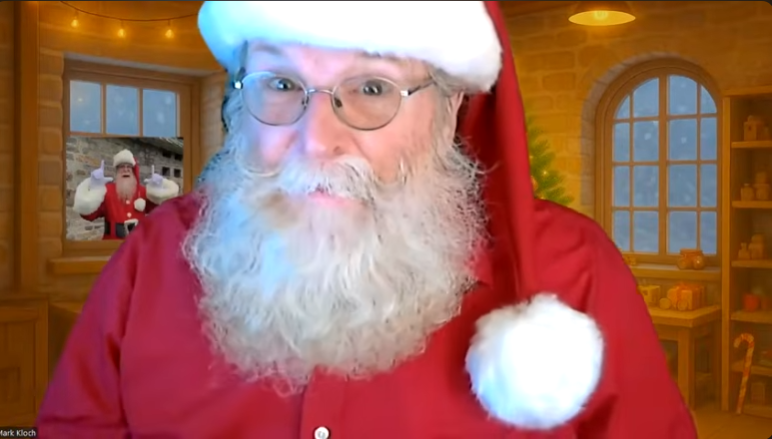 Santa Mark preparing a personalized video message